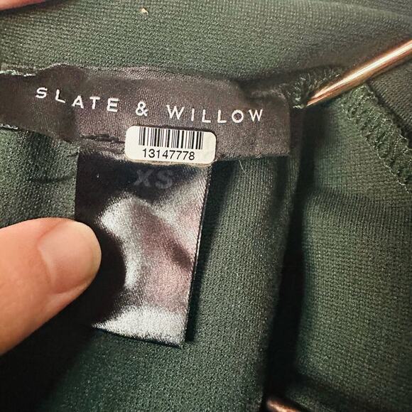 Slate & Willow Green Spruce Ponte Crewn Neckline Sheath Dress Size Extra Small - Picture 9 of 10
